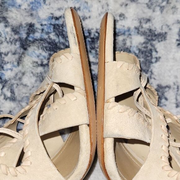 Beige/Nude Schutz 'Lenna' Lace up Strappy Heel - Picture 5 of 11